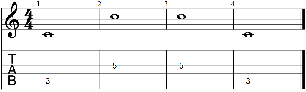 Intervallo di 8a giusta ascendente e discendente