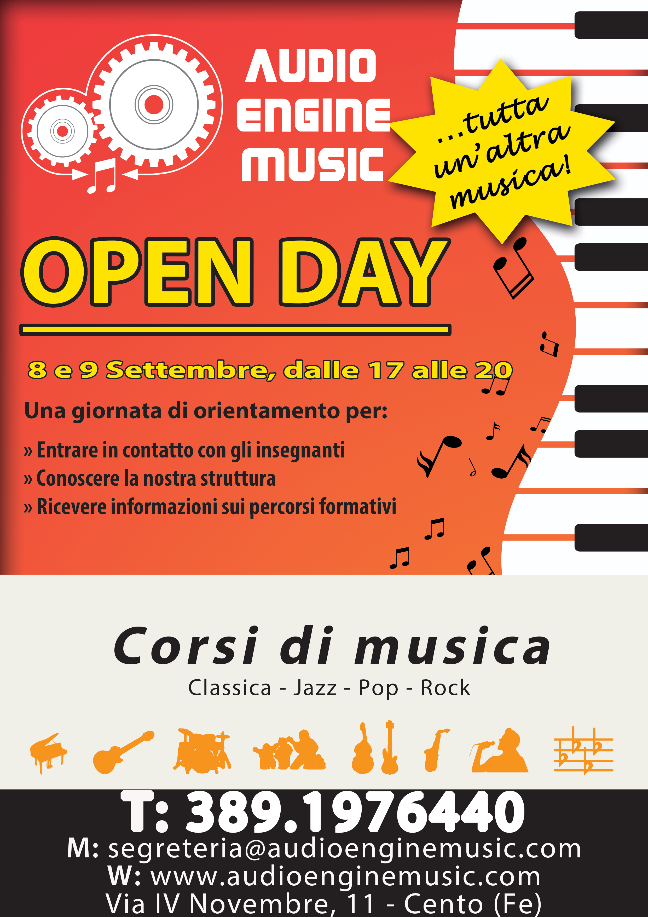 Audio Engine Music, Open Day, Corsi di Chitarra Moderna-